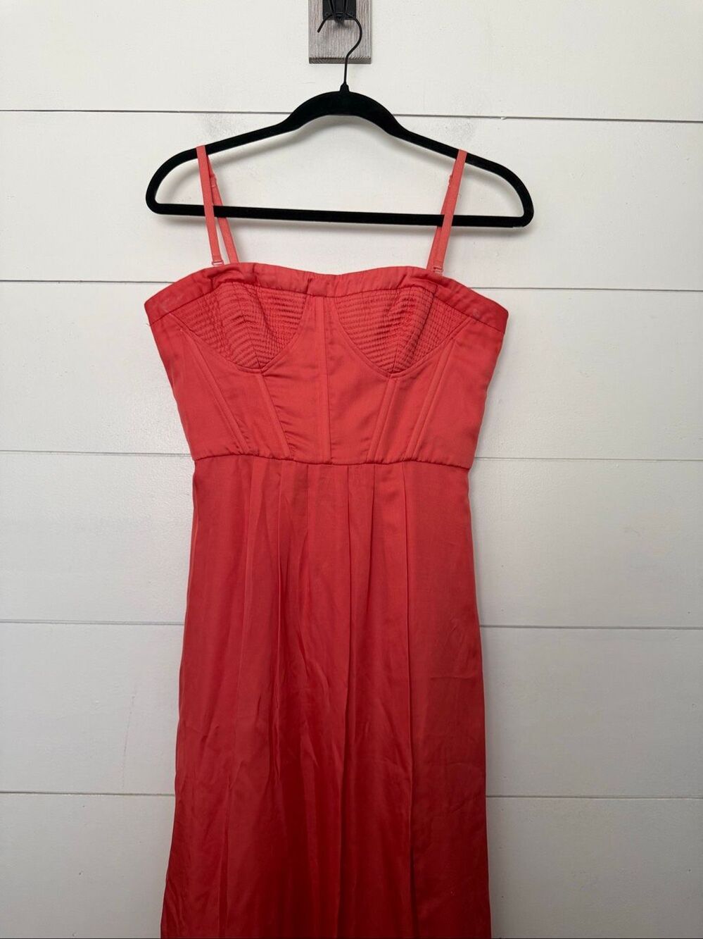 BCBG Women’s 8 Orange Sweetheart Neckline Tank Maxi Dress Y2K 2000s